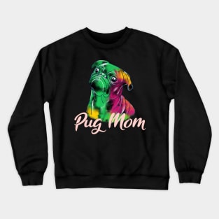 Black Pug Mom Graffiti Style Crewneck Sweatshirt